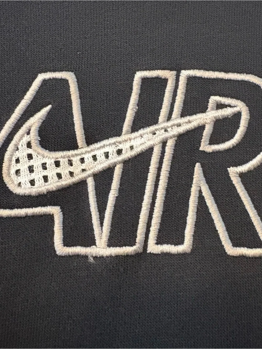 Nike girls black and white AIR embroidered crop hoodie size large